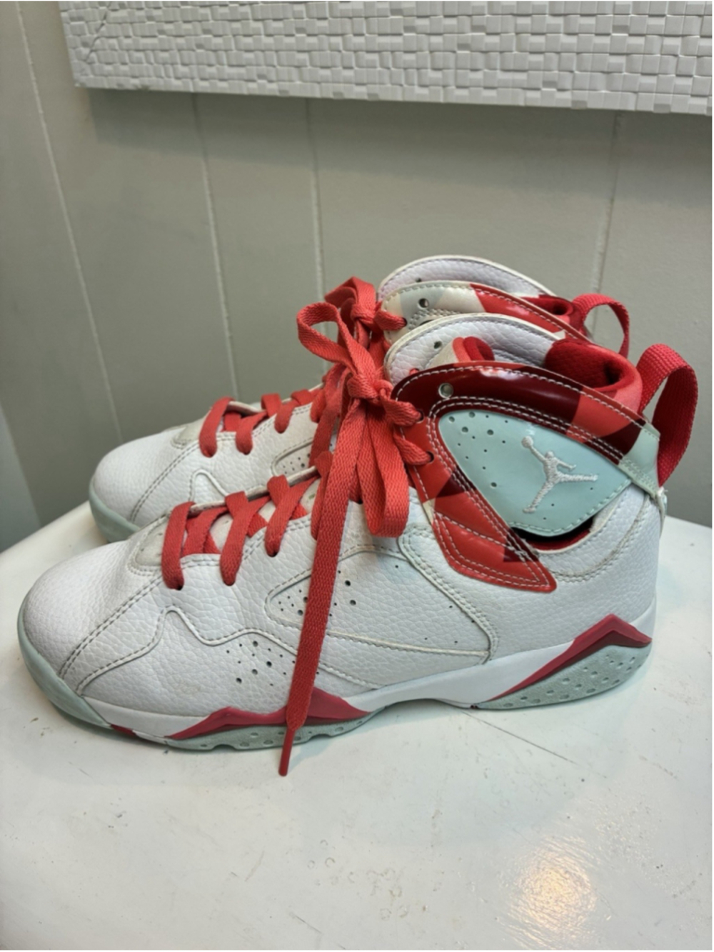 Air Jordan Retro GS Topaz Mist High Top Leather Sneaker 442960-104 SZ 5.5 Youth